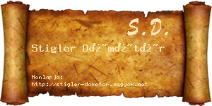 Stigler Dömötör névjegykártya